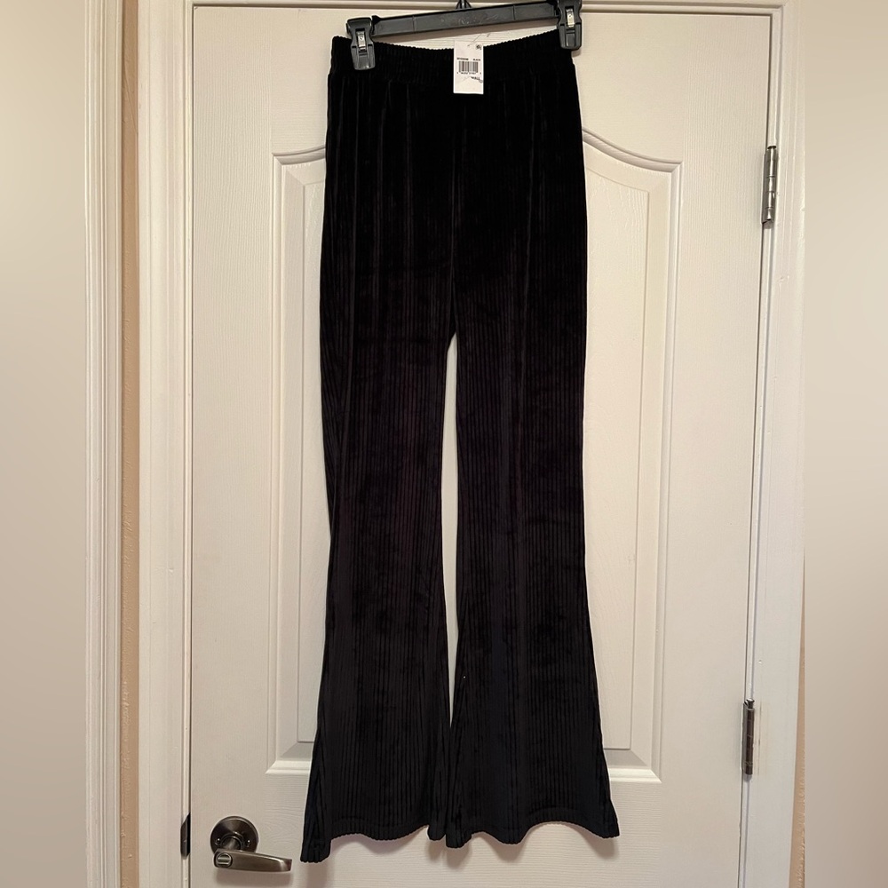 Crave Fame Elastic Waist Ribbed Velour Jogger Lounge Pants Size Small